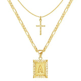 Parure de colliers Croix Initiale | Doré