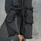 Combinaison bustier à rayures noir et blanc avec volants