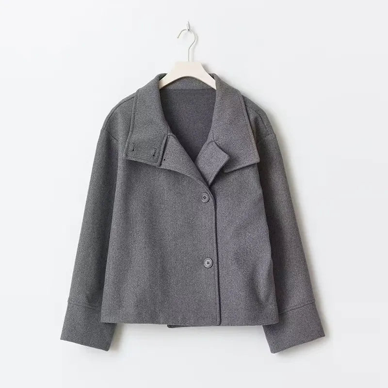 Élise Dubois | Manteau court élégant en laine pour femme