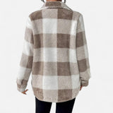 Sophie Laurent | Veste en sherpa à carreaux pour femme
