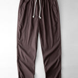 Chemise à col cubain en jacquard géométrique et pantalon droit en lin
