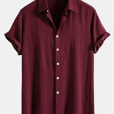Chemise à boutons en mélange de lin et rayonne & Pantalon droit en lin