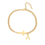 Bracelet Croix Initiale | Or
