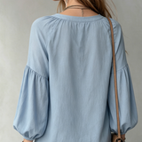 Blouse bohème bleu brume aérien