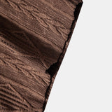 Chemise cubaine en jacquard géométrique et pantalon droit en lin