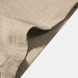 T-shirt à col en V à texture froissée<tc>rouge</tc> &amp; pantalon droit à texture froissée<tc>rouge</tc>