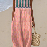 Robe midi rayée pastel Lily™