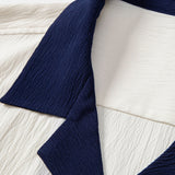 Chemise cubaine à contraste texturé et pantalon droit