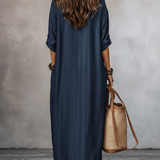 Robe longue ample Nomadic Indigo