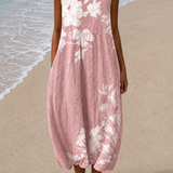 Elizabeth - Robe midi sans manches à coupe décontractée pour femme