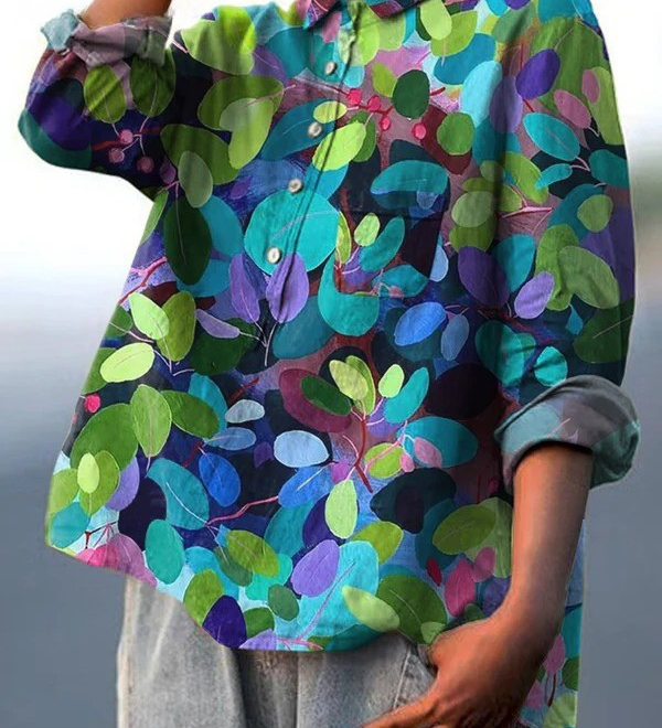 Grace | Chemise décontractée pour femme imprimée Forêt estivale