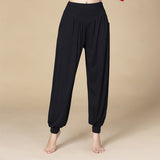 Pantalon sarouel de yoga et de danse à taille haute en modal uni avec poches de Buddha Stones