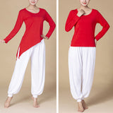Pantalon sarouel de yoga et de danse à taille haute en modal uni avec poches de Buddha Stones