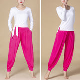 Pantalon sarouel de yoga et de danse à taille haute en modal uni avec poches de Buddha Stones