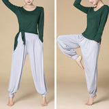 Pantalon sarouel de yoga et de danse à taille haute en modal uni avec poches de Buddha Stones