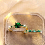 Ensemble de bagues duo Serena Emerald | Or