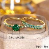 Ensemble de bagues duo Serena Emerald | Or
