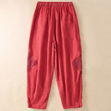 Pantalon harem d'été pour femme Buddha Stones avec cordon de serrage et poches