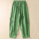 Pantalon harem d'été pour femme Buddha Stones avec cordon de serrage et poches