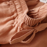 Pantalon large décontracté à taille haute avec poches et lacets Buddha Stones