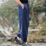Pantalon sarouel décontracté simple à cordon de serrage pour homme avec poches Buddha Stones