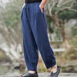 Pantalon sarouel décontracté simple à cordon de serrage pour homme avec poches Buddha Stones