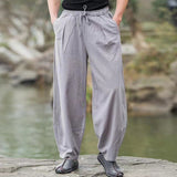 Pantalon sarouel décontracté simple à cordon de serrage pour homme avec poches Buddha Stones