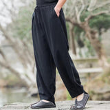 Pantalon sarouel décontracté simple à cordon de serrage pour homme avec poches Buddha Stones