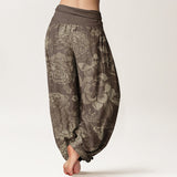 Pantalon sarouel à motif pivoines