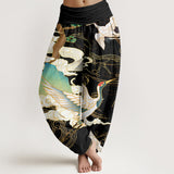 Pantalon harem grues en vol