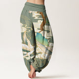 Pantalon harem grues en vol