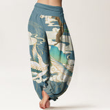Pantalon harem grues en vol