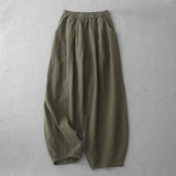 Pantalon sarouel décontracté uni pour femme avec poches Buddha Stones