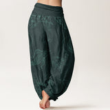 Pantalon sarouel en coton motif carpe koï