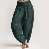 Pantalon sarouel en coton motif carpe koï