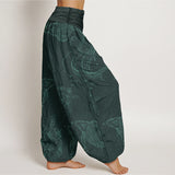 Pantalon sarouel en coton motif carpe koï