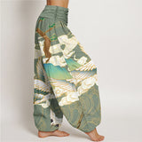 Pantalon harem grues en vol