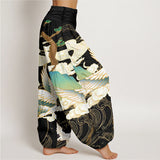 Pantalon harem grues en vol