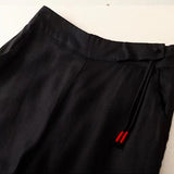 Pantalon capri décontracté pour femme, couleur unie, un bouton, jambes larges, avec poches Buddha Stones