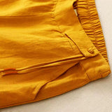 Pantalon capri décontracté pour femme, couleur unie, un bouton, jambes larges, avec poches Buddha Stones