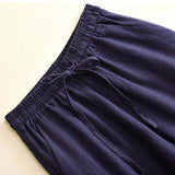 Pantalon large décontracté à taille haute avec poches et lacets Buddha Stones