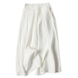Pantalon large taille haute en coton et lin couleur unie avec poches Buddha Stones