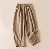 Pantalon sarouel d'été Buddha Stones avec broderies de petites fleurs et poches