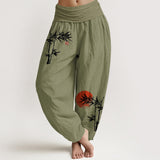 Pantalon sarouel feuilles de bambou