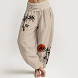 Pantalon sarouel feuilles de bambou