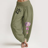 Pantalon harem Blooming Lotus en pur coton