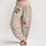 Pantalon harem Blooming Lotus en pur coton