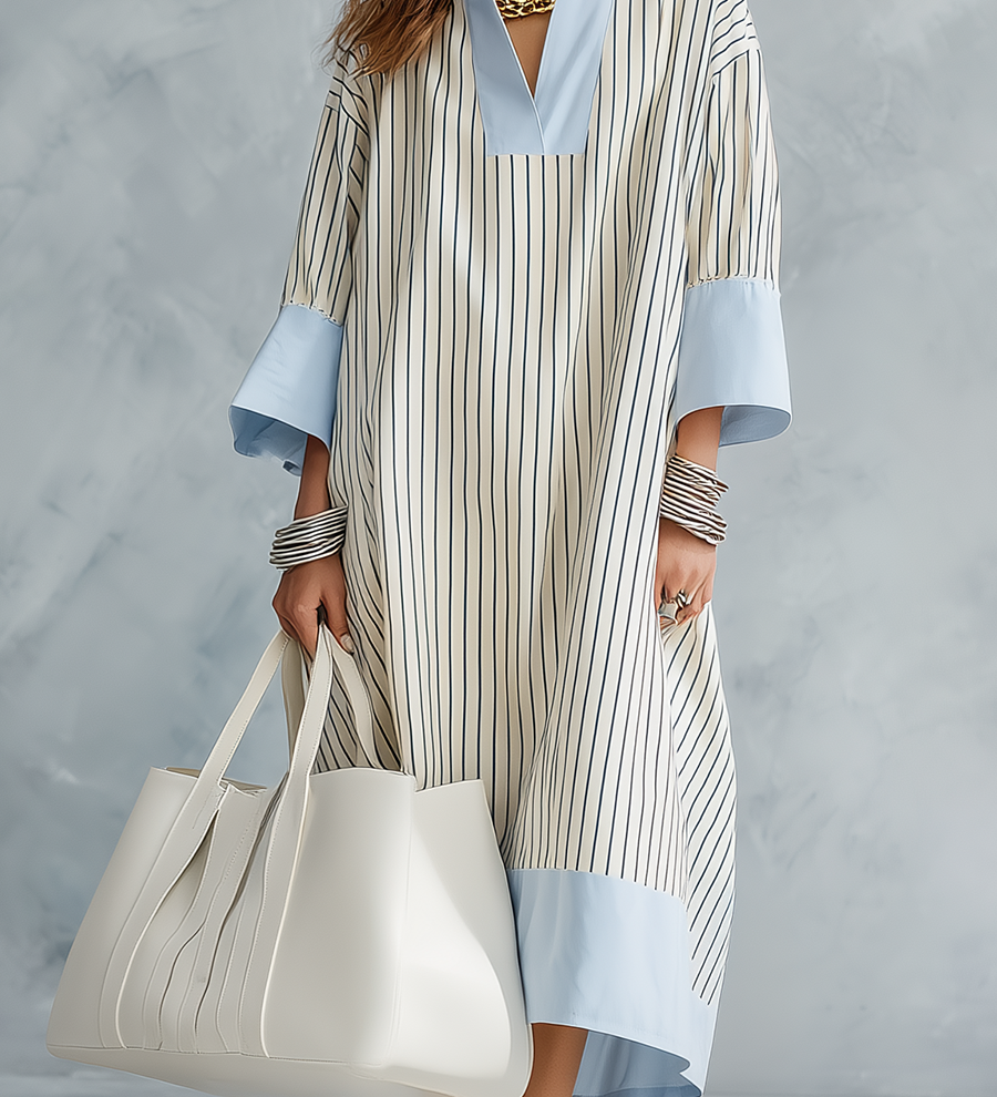 Robe midi rayée sans effort