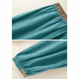 Pantalon sarouel femme en coton uni avec poches et cordon de serrage Buddha Stones