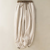 Pantalon sarouel femme en coton uni avec poches et cordon de serrage Buddha Stones